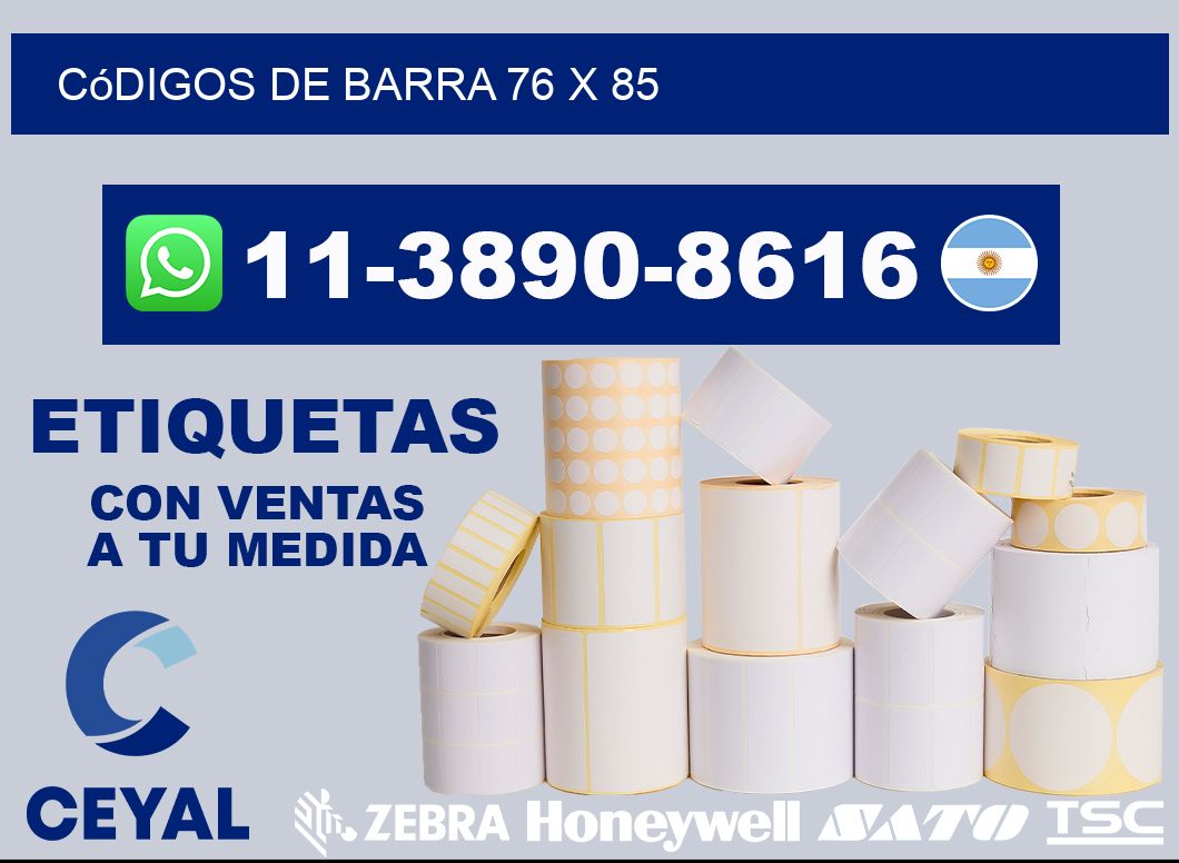 códigos de barra 76 x 85