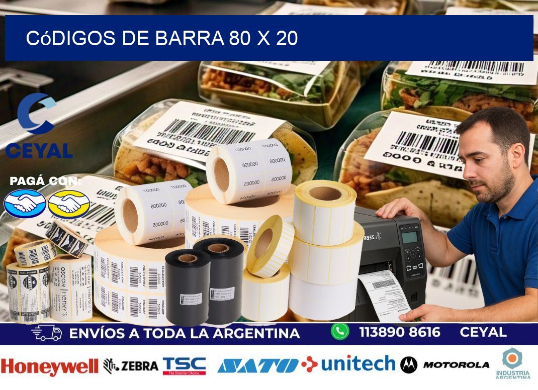 códigos de barra 80 x 20