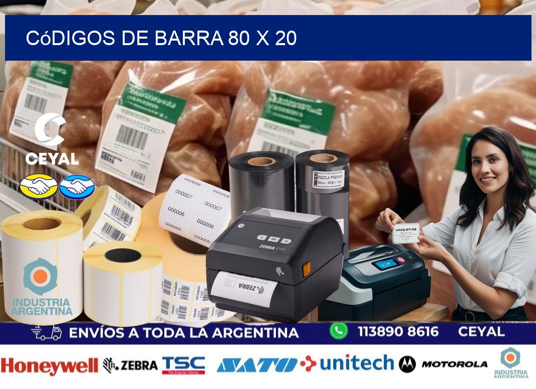 códigos de barra 80 x 20