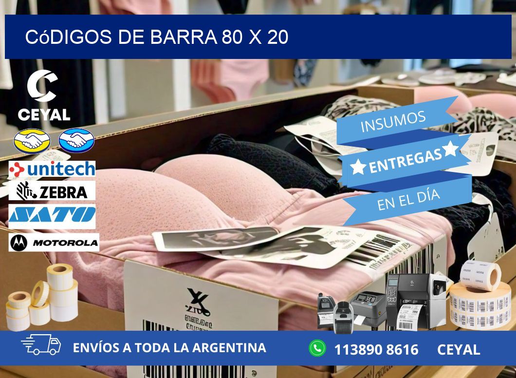 códigos de barra 80 x 20