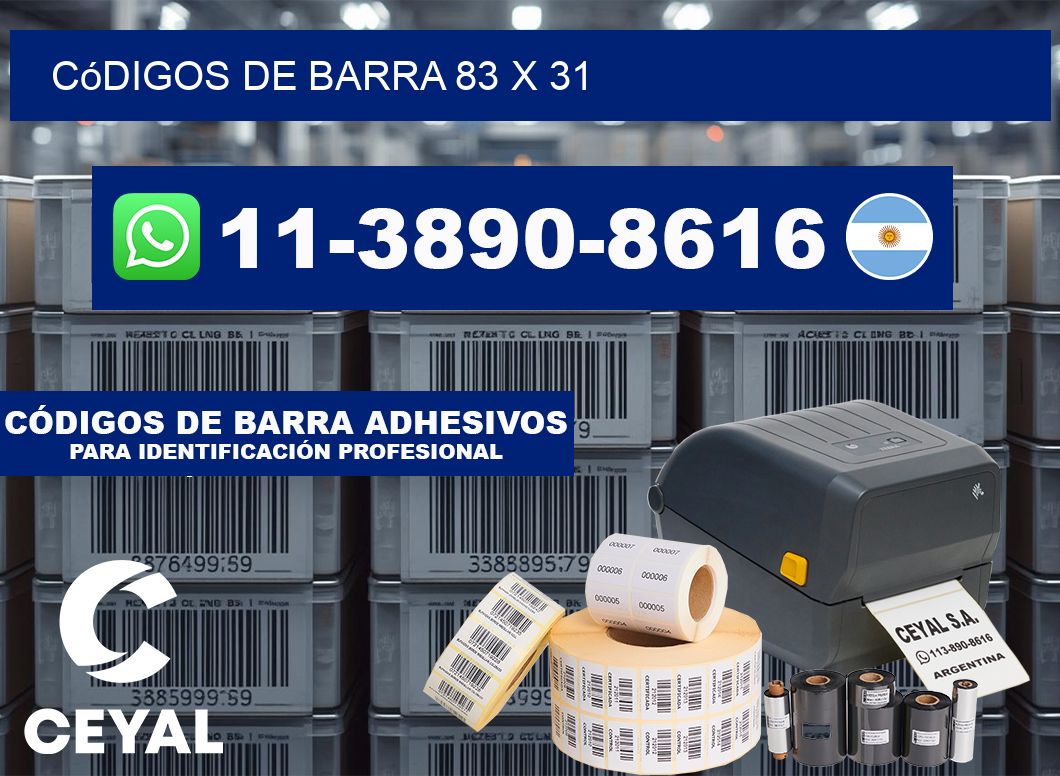 códigos de barra 83 x 31