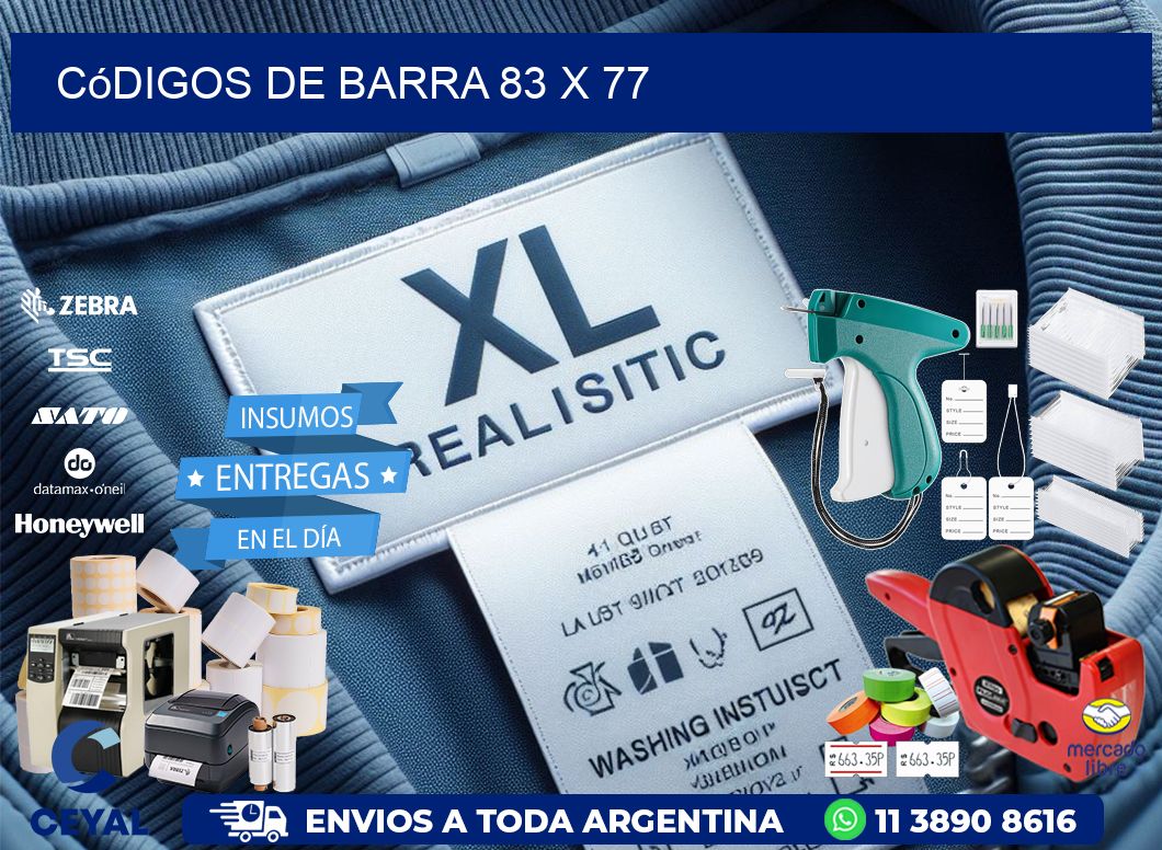 códigos de barra 83 x 77