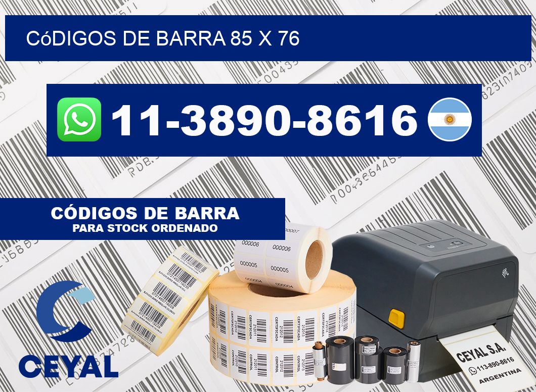 códigos de barra 85 x 76