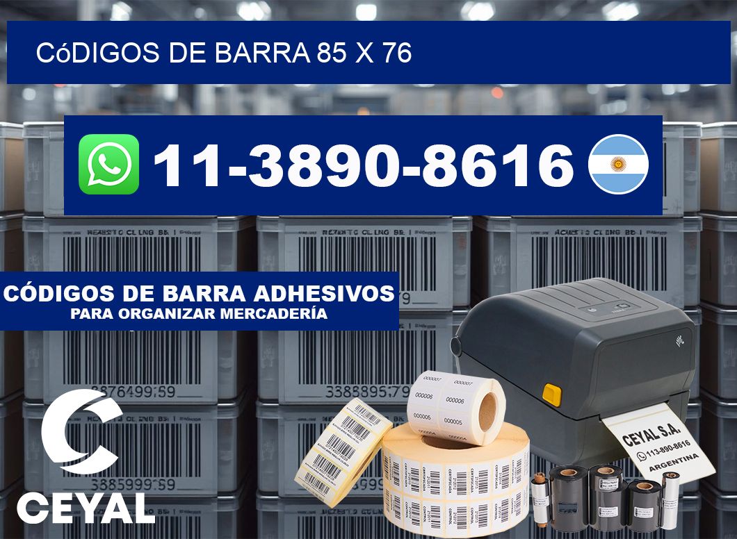códigos de barra 85 x 76