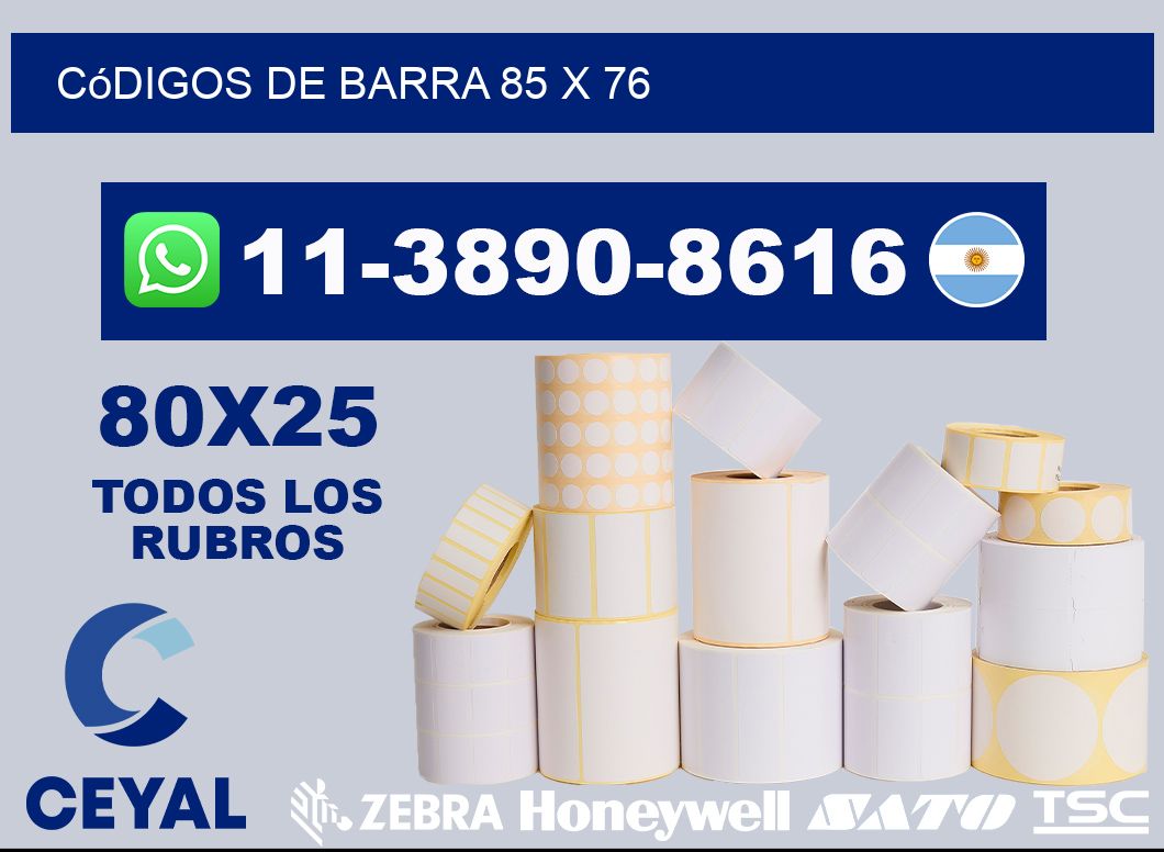códigos de barra 85 x 76