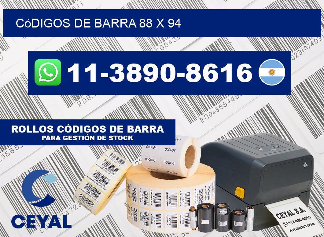 códigos de barra 88 x 94
