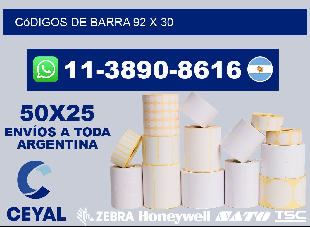 códigos de barra 92 x 30
