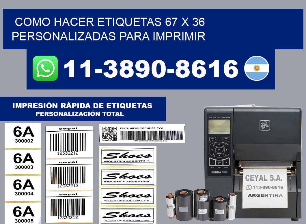 como hacer etiquetas 67 x 36 personalizadas para imprimir