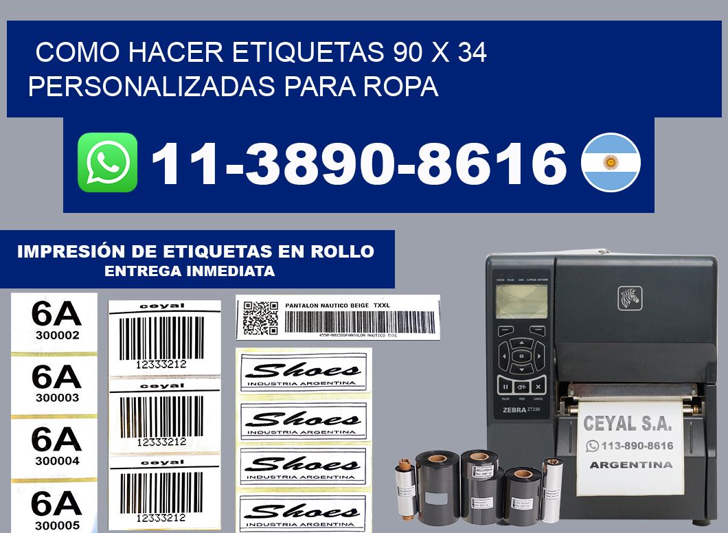 como hacer etiquetas 90 x 34 personalizadas para ropa