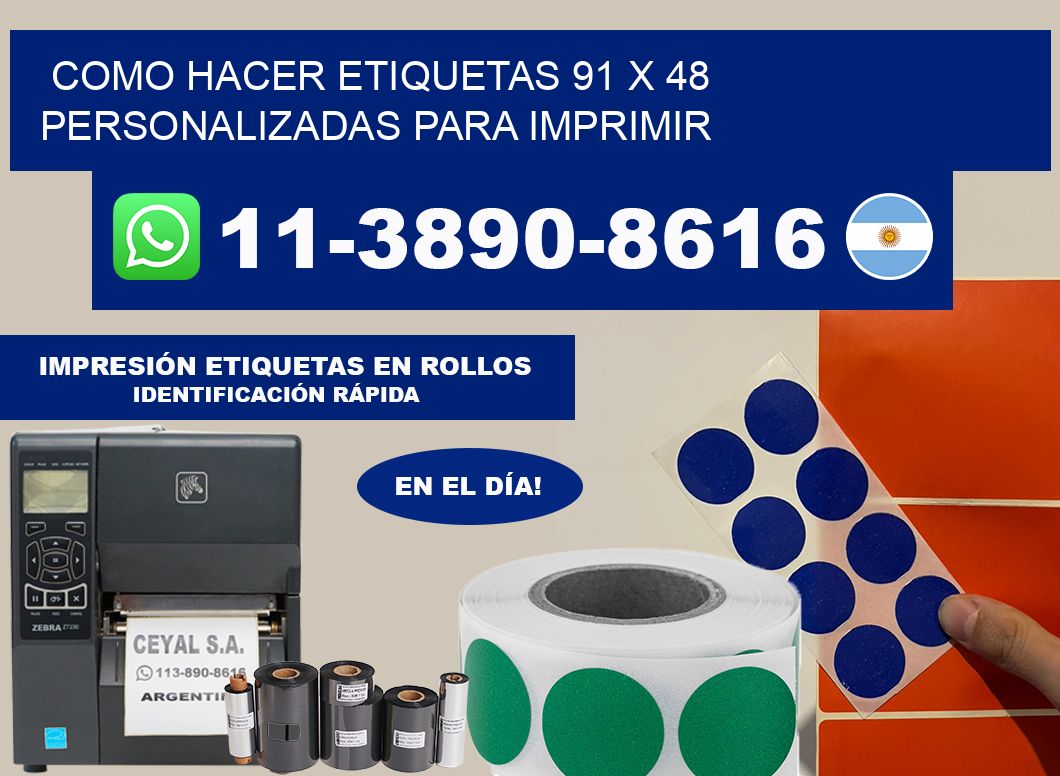 como hacer etiquetas 91 x 48 personalizadas para imprimir