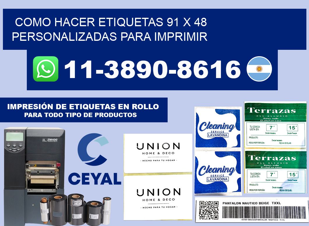 como hacer etiquetas 91 x 48 personalizadas para imprimir