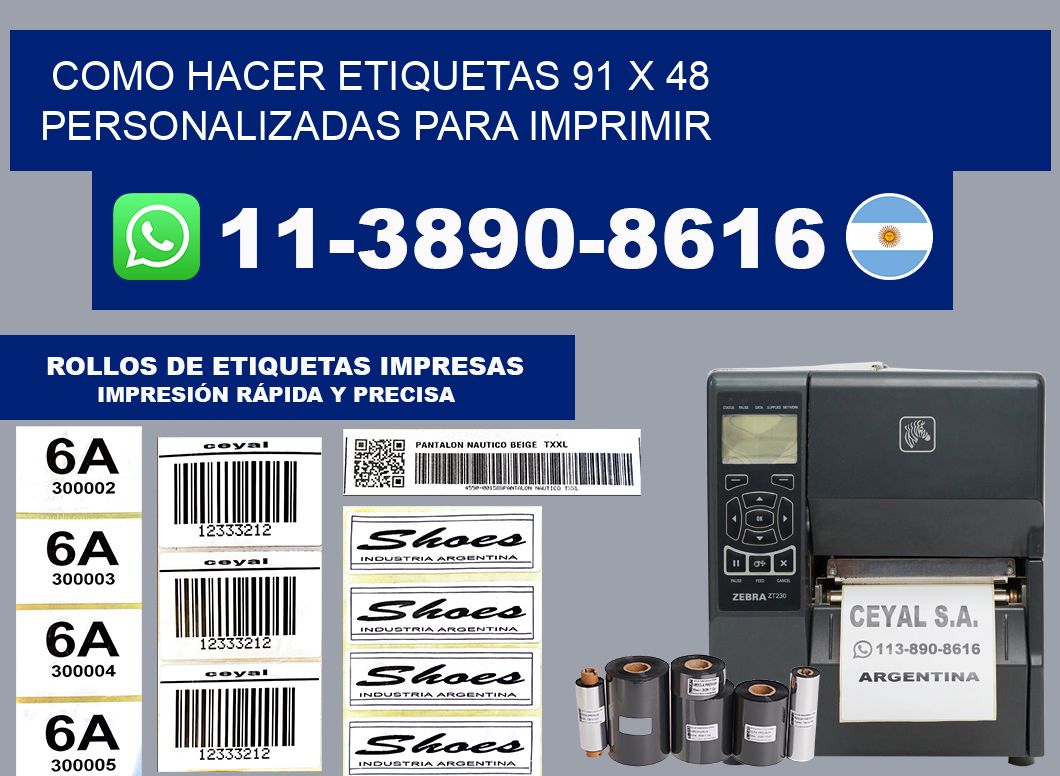 como hacer etiquetas 91 x 48 personalizadas para imprimir