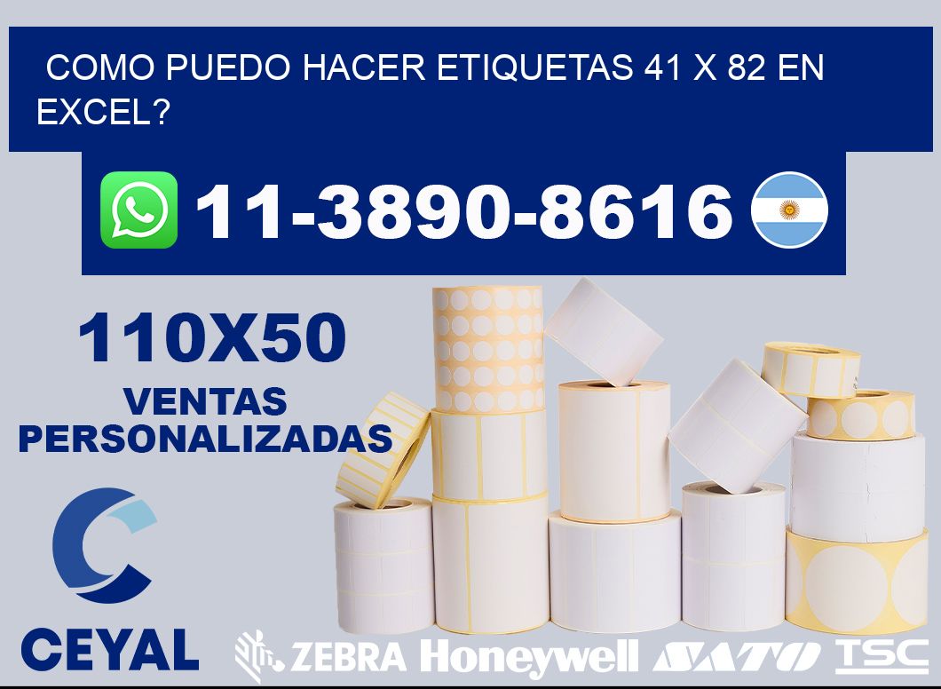 como puedo hacer etiquetas 41 x 82 en excel?