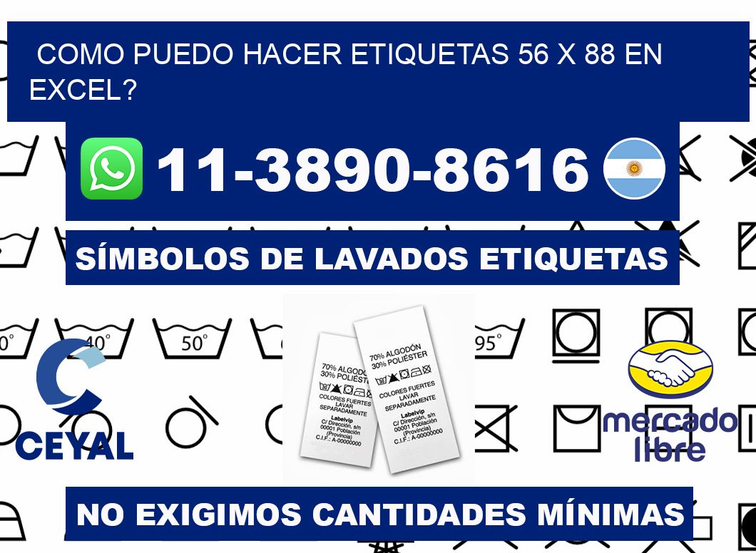 como puedo hacer etiquetas 56 x 88 en excel?