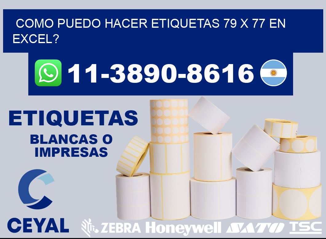 como puedo hacer etiquetas 79 x 77 en excel?
