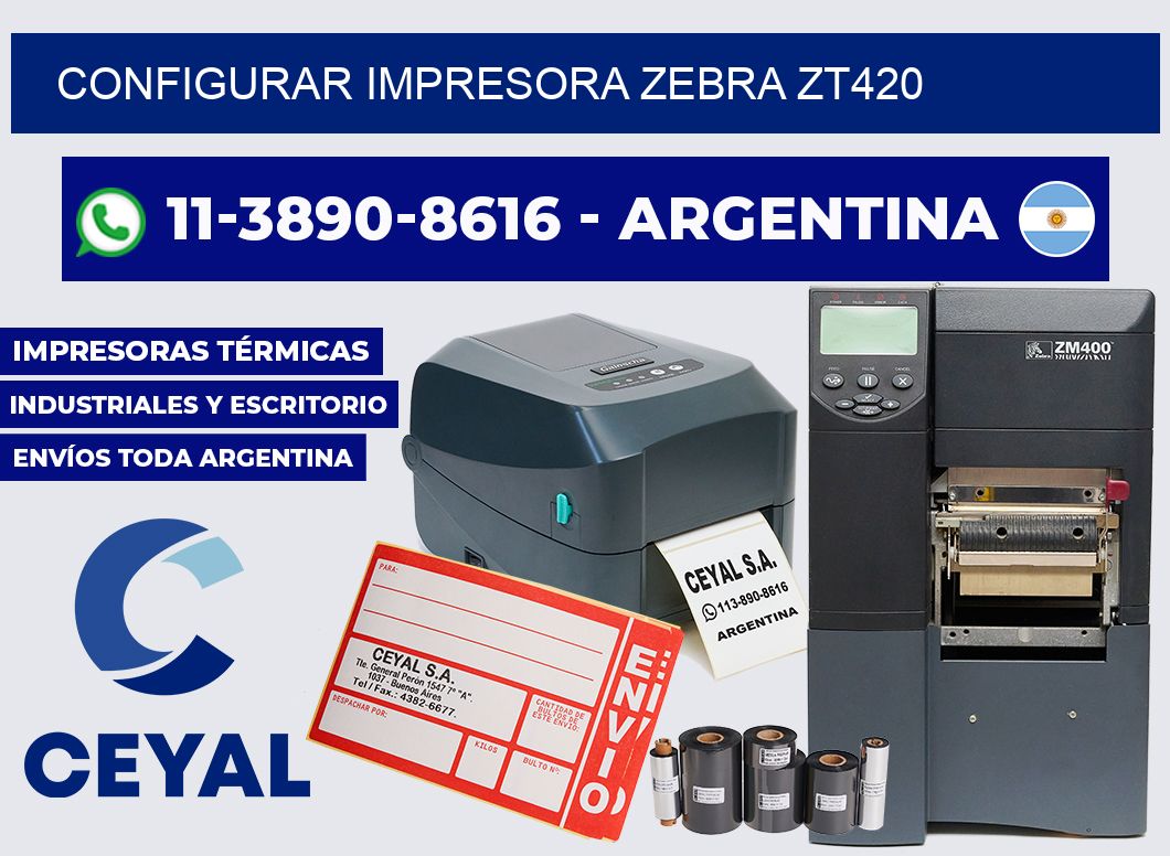 configurar impresora Zebra ZT420