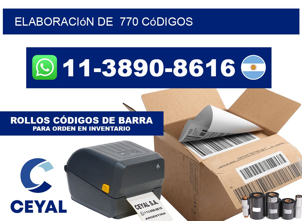 elaboración de  770 códigos