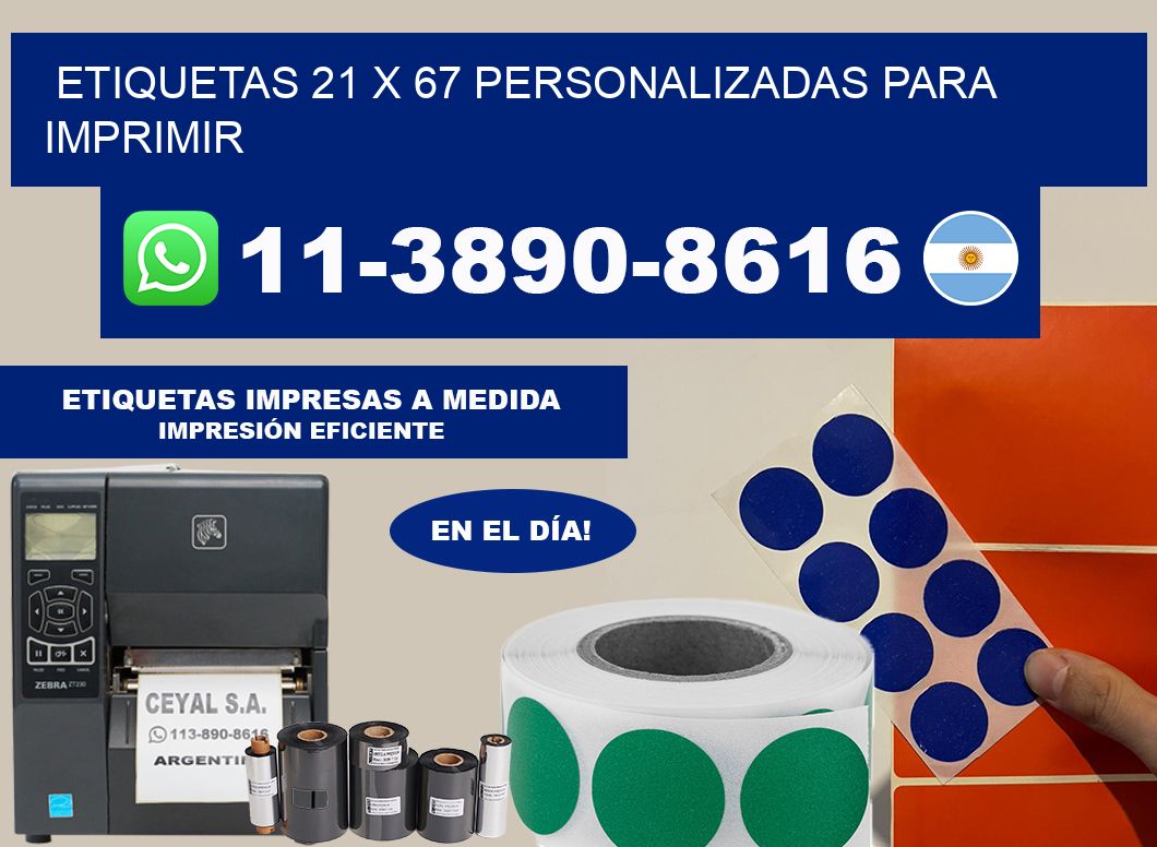 etiquetas 21 x 67 personalizadas para imprimir