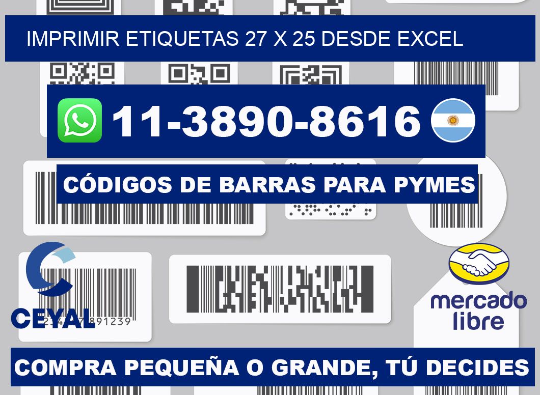 imprimir etiquetas 27 x 25 desde excel