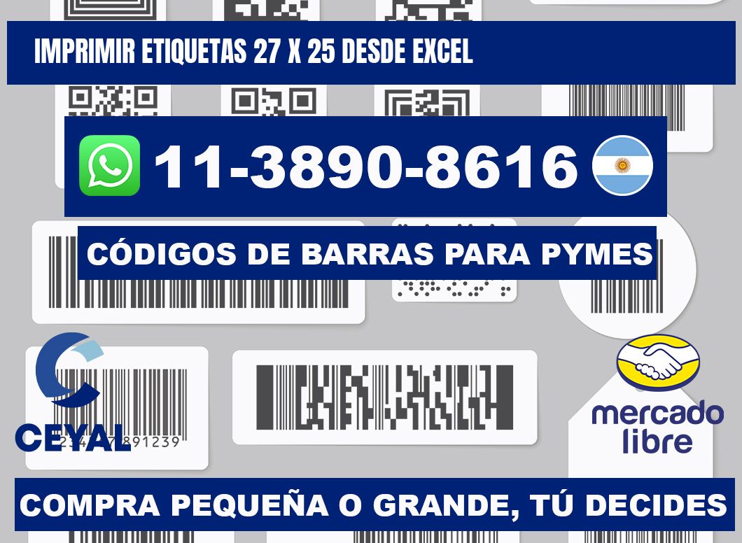 imprimir etiquetas 27 x 25 desde excel