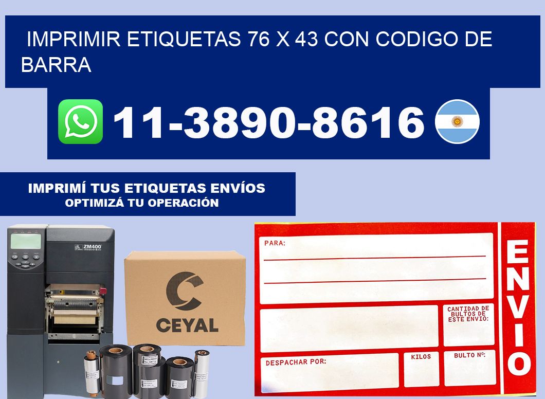 imprimir etiquetas 76 x 43 con codigo de barra