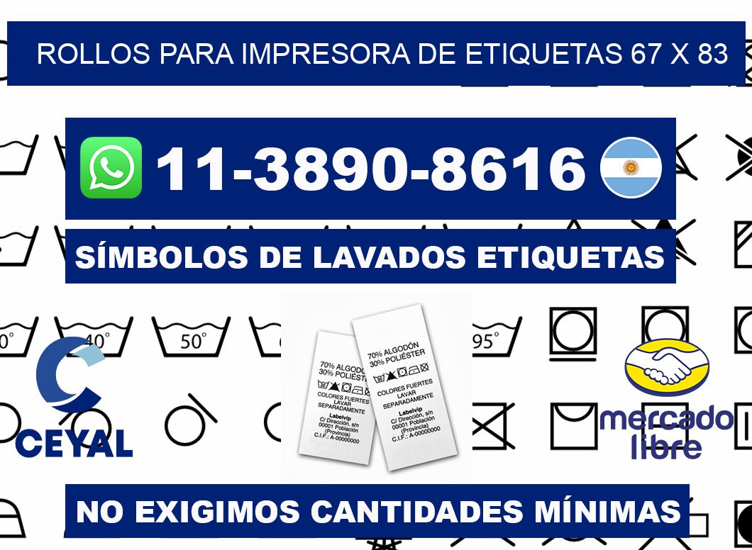 rollos para impresora de etiquetas 67 x 83