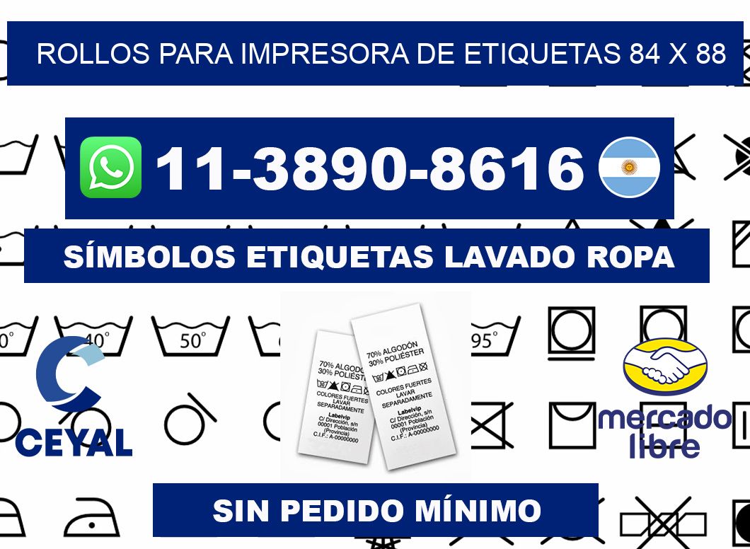 rollos para impresora de etiquetas 84 x 88
