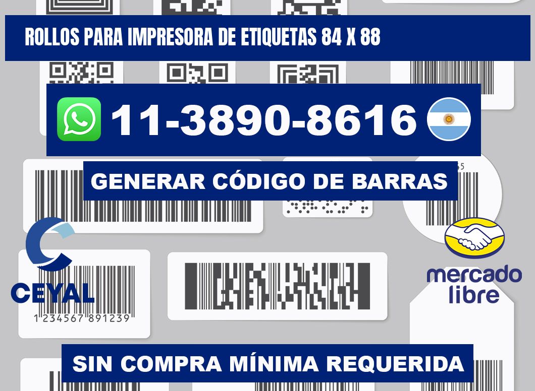 rollos para impresora de etiquetas 84 x 88