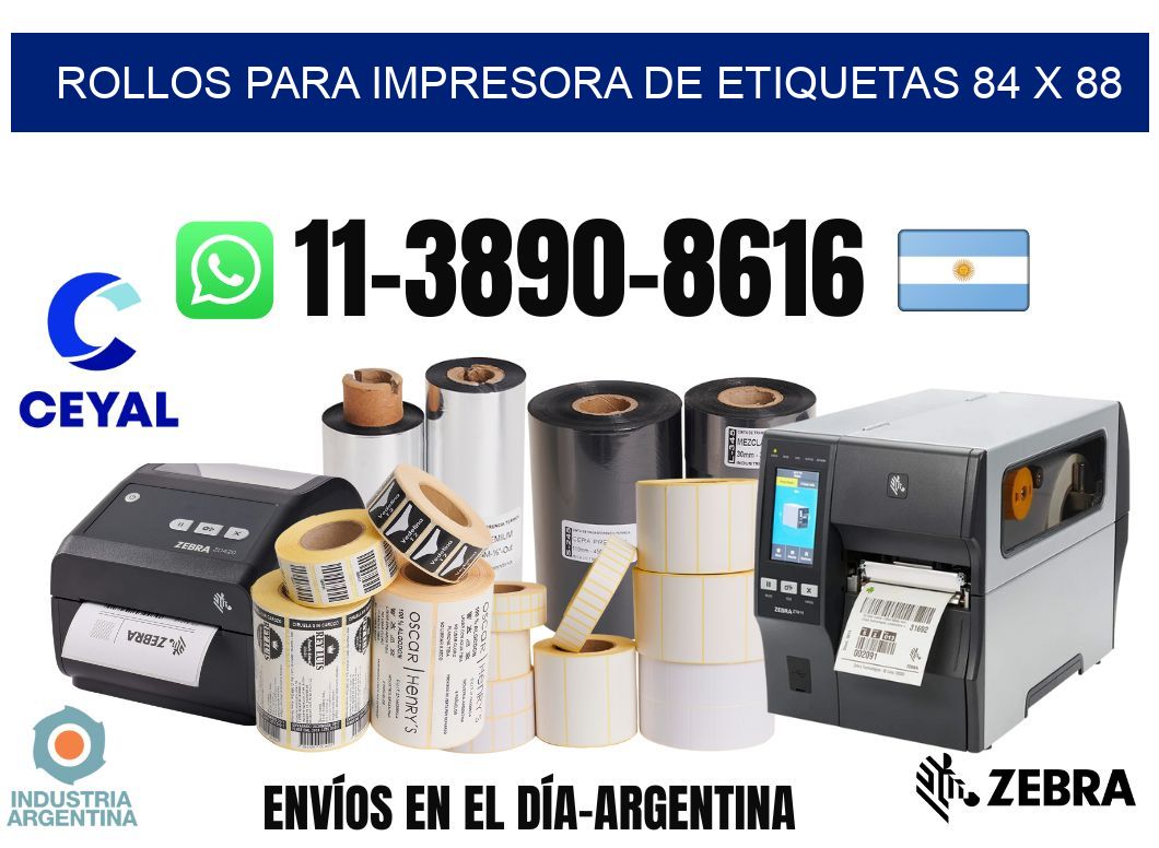 rollos para impresora de etiquetas 84 x 88