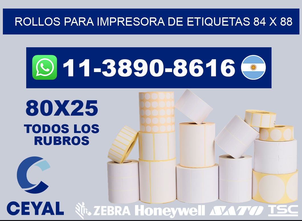 rollos para impresora de etiquetas 84 x 88