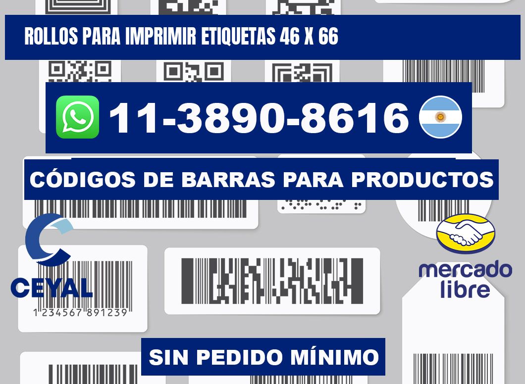 rollos para imprimir etiquetas 46 x 66