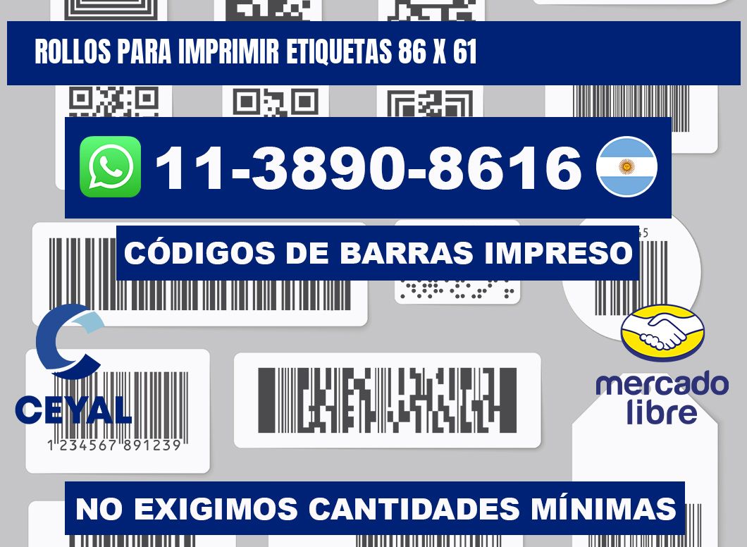 rollos para imprimir etiquetas 86 x 61