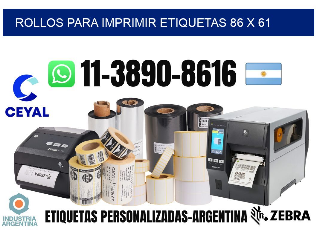 rollos para imprimir etiquetas 86 x 61