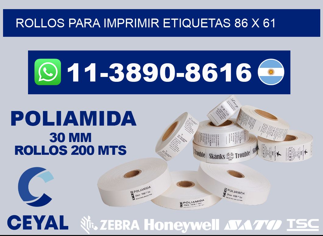 rollos para imprimir etiquetas 86 x 61