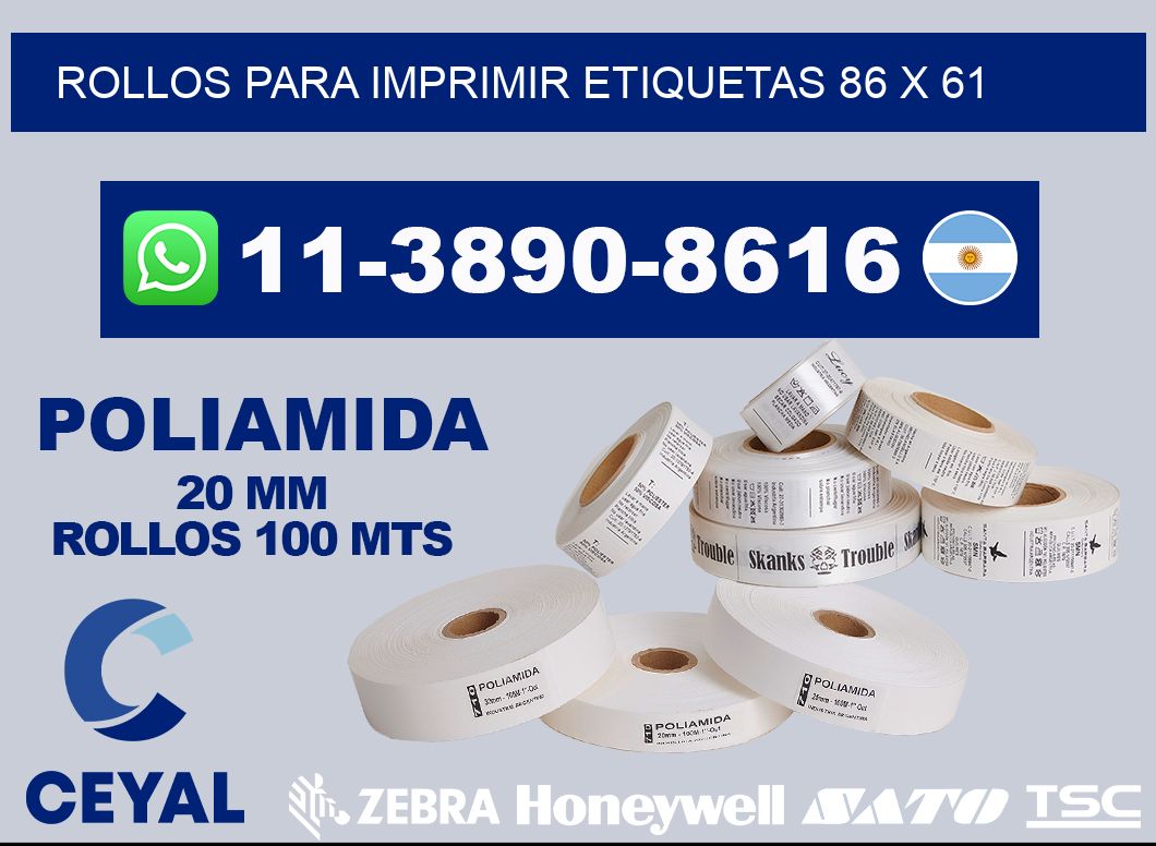 rollos para imprimir etiquetas 86 x 61