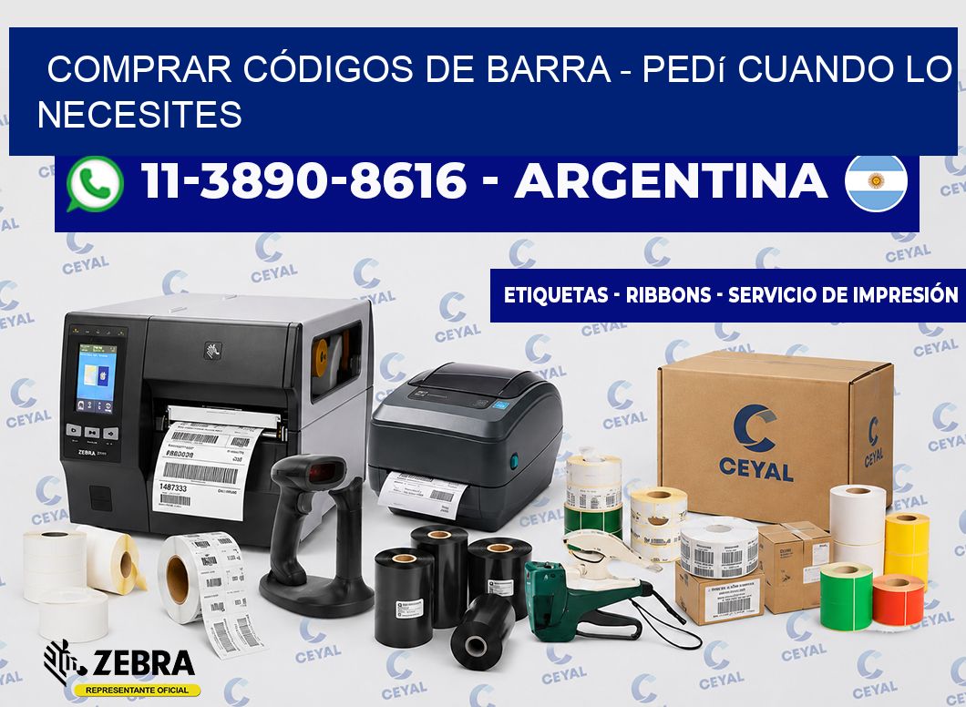 COMPRAR CÓDIGOS DE BARRA - Pedí cuando lo necesites