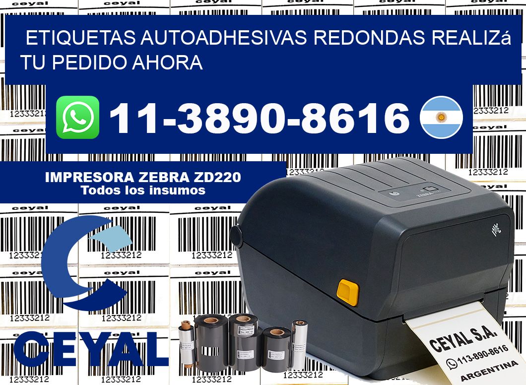 ETIQUETAS AUTOADHESIVAS REDONDAS Realizá tu pedido ahora
