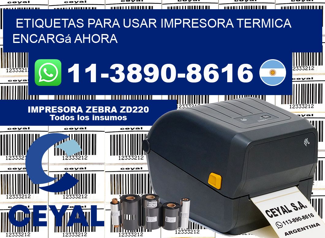 ETIQUETAS PARA USAR IMPRESORA TERMICA Encargá ahora