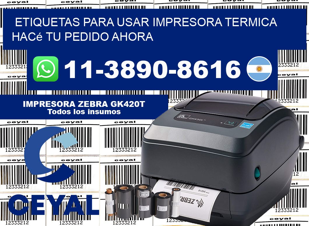 ETIQUETAS PARA USAR IMPRESORA TERMICA Hacé tu pedido ahora