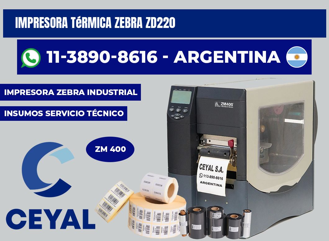 Impresora térmica Zebra zd220