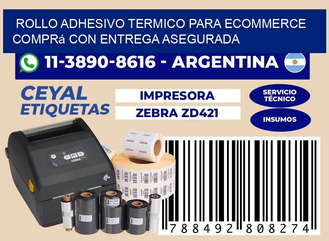 ROLLO ADHESIVO TERMICO PARA ECOMMERCE Comprá con entrega asegurada