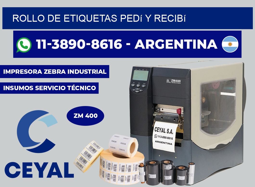 ROLLO DE ETIQUETAS Pedí y recibí