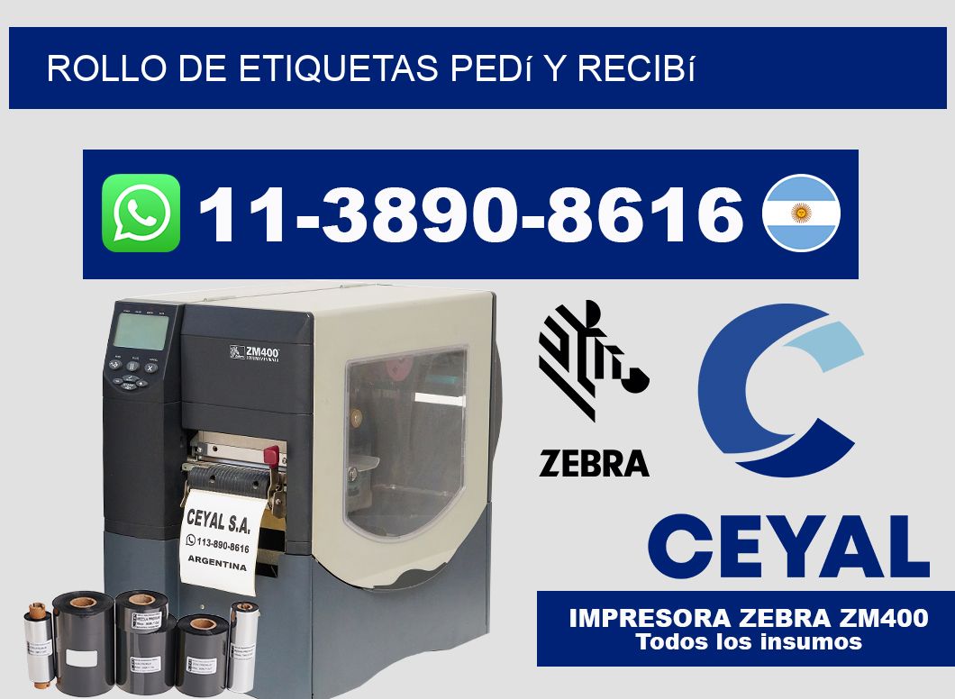 ROLLO DE ETIQUETAS Pedí y recibí