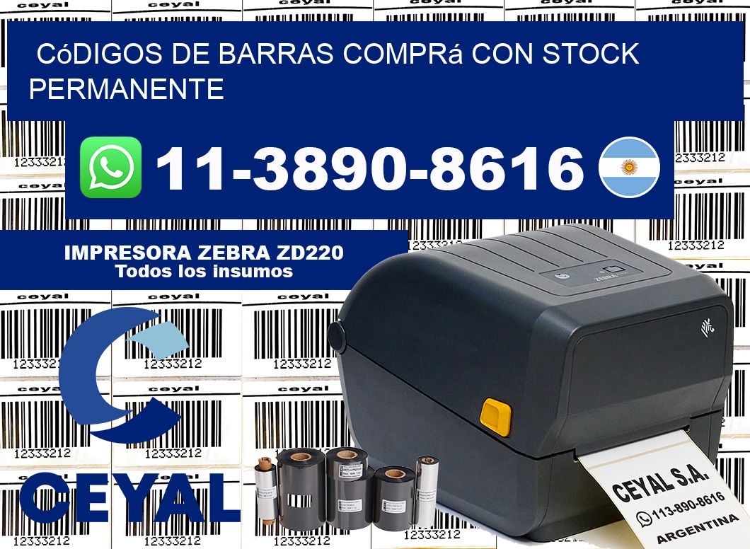 códigos de barras Comprá con stock permanente