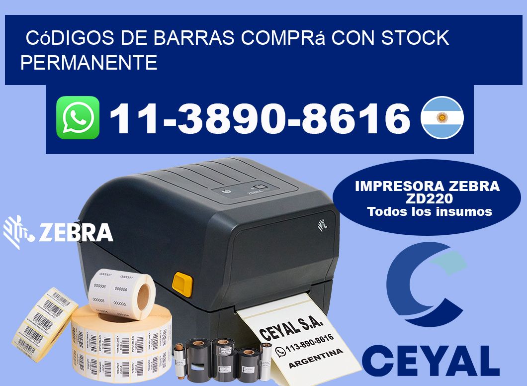 códigos de barras Comprá con stock permanente