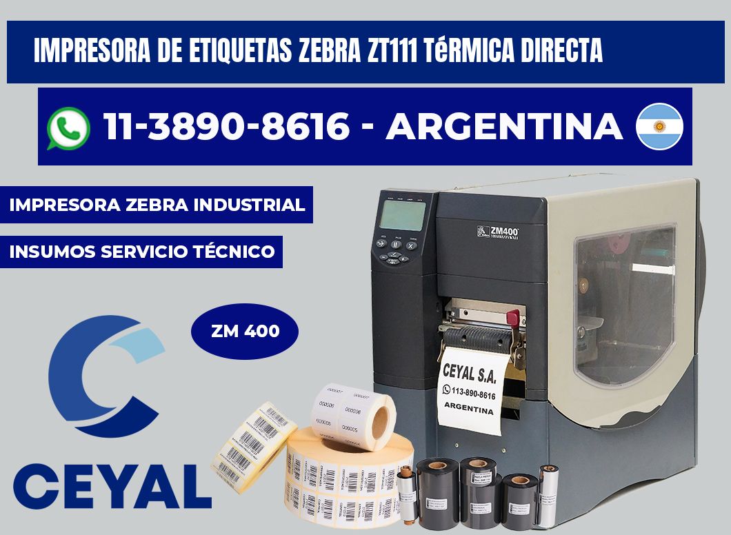 impresora de etiquetas zebra ZT111 térmica directa