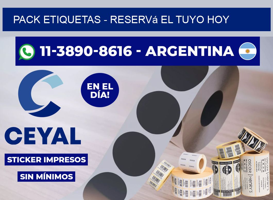 pack etiquetas - Reservá el tuyo hoy