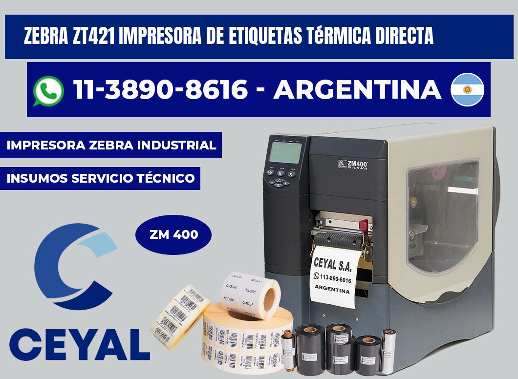 zebra ZT421 impresora de etiquetas térmica directa