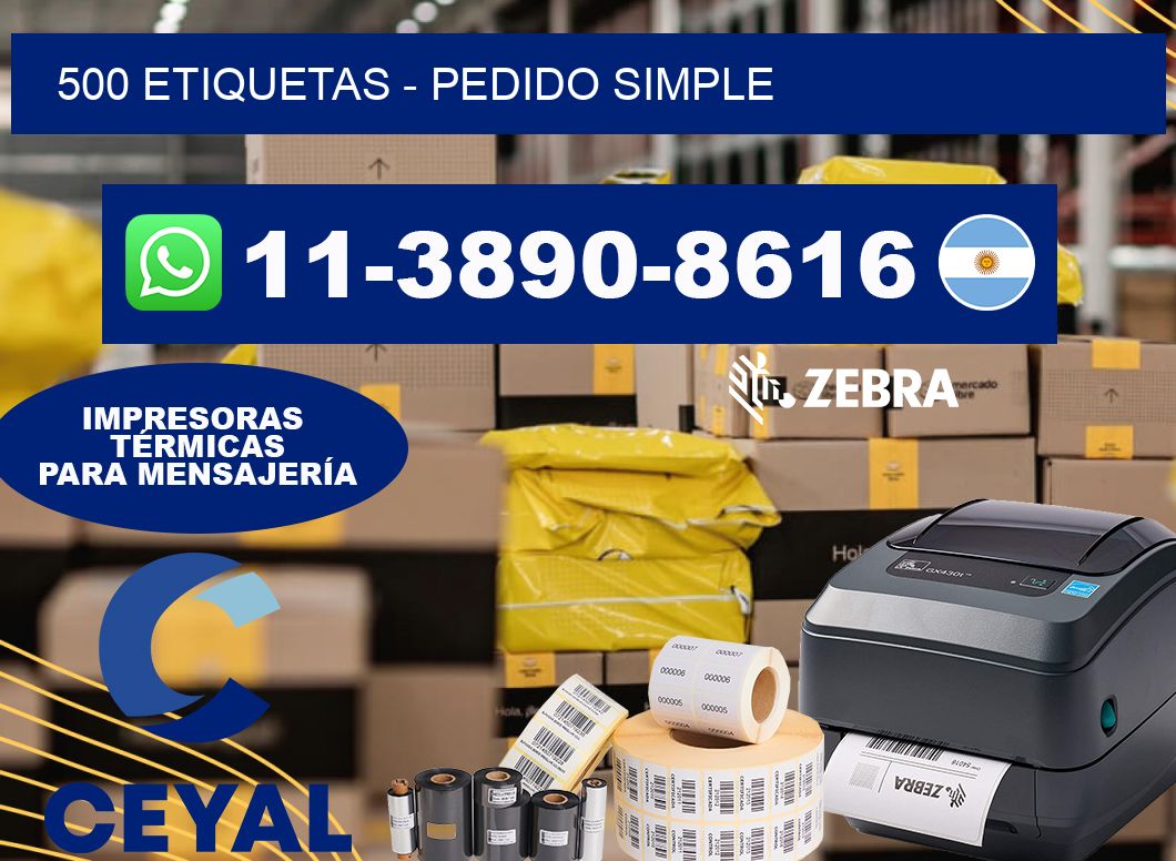500 ETIQUETAS - Pedido simple