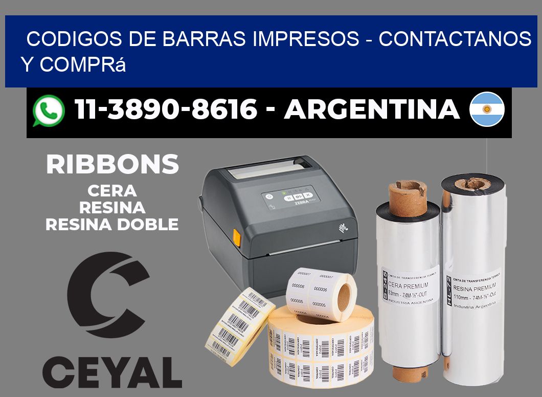 CODIGOS DE BARRAS IMPRESOS - Contactanos y comprá